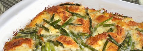 Asparagus and Cheese Bread Pudding