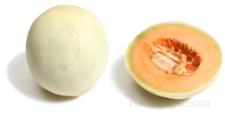 Honeydew with orange gooey substance in the middle? No smell other