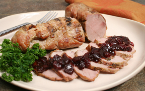 Grilled Pork Loin with Cherry Sauce