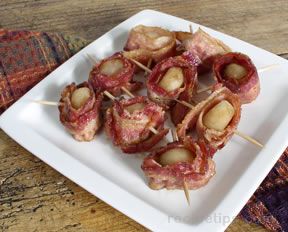 Water Chestnuts Wrapped in Bacon