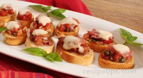 bruschetta with tomatoes cheese and prosciutto Recipe