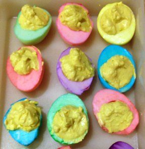 dyed deviled eggs Recipe