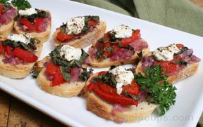 Red Pepper and Basil Bruschetta