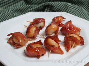 sweet bacon wrapped water chestnuts Recipe