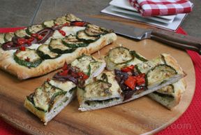 zucchini red onion and pepper flatbread Recipe