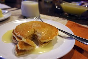 pancakes  creamy syrup Recipe