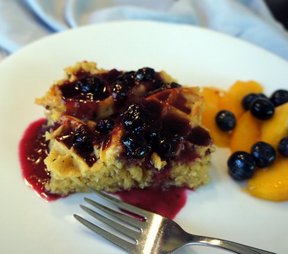 Waffle Bake with Blueberry Sauce Recipe