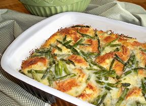 Asparagus and Cheese Bread Pudding