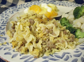 Cheesy Hamburger Noodle Hotdish Recipe