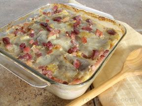 Potatoes Au Gratin and Ham