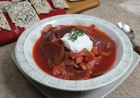 Beet Borscht with Beef and Cabbage