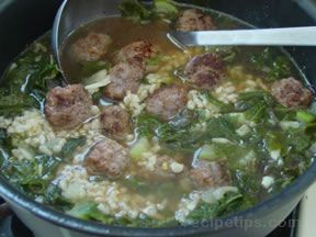 Lamb and Rice Soup with Greens