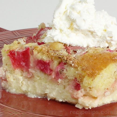 Rhubarb Custard Cake Recipe Recipetips Com