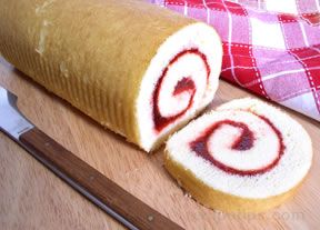 Raspberry Jelly Roll Cake