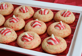 Candy Cane Kiss Cookies