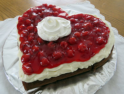 Cherry Devils Food Sweetheart Cake