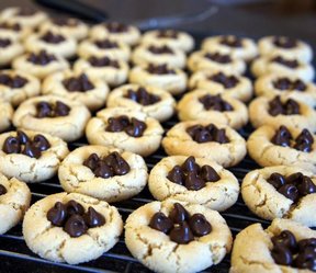 Chocolate Peanut Blossom Cookies