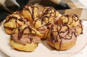 Chocolate Cream Filled Puff Pastries