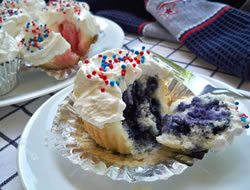 Red White  Blue Fresh Berry Cupcakes