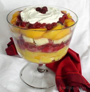Raspberry and Peach Trifle