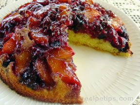 upside down cake with mixed fruit Recipe