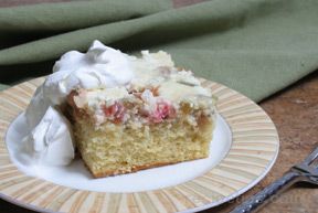 rhubarb custard upside-down cake Recipe