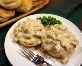 creamy chicken over biscuits Recipe