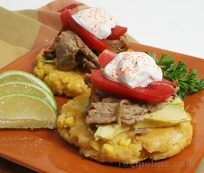 Spiced Shredded Pork on Corn Cakes Recipe