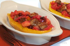 acorn squash filled with pork and cranberries Recipe