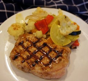 Zesty Pork Chops and Grilled Vegetables