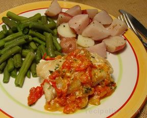 Fish with Wine Tomato and Onion