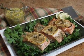 Grilled Salmon with Gribiche Sauce