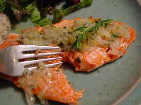 Baked Salmon with Tarragon - Lemon Sauce