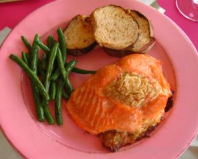 Salmon With Seafood Stuffing Recipe Recipetips Com