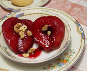 Pears Poached in Red Wine Recipe