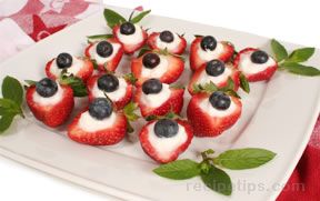 Red, White and Blue Strawberry Appetizer Recipe