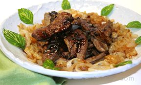 Balsamic Glazed Lamb Liver