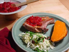 Pork Chops with Cranberry Salsa