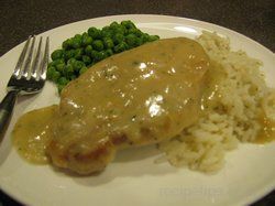 Pork Chops and Rice with Ranch Cream Sauce Recipe