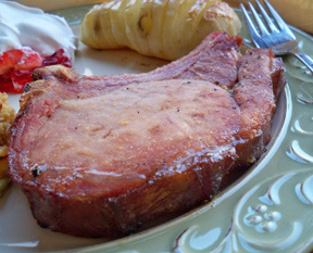 Smoked Pork Chops with Honey Glaze