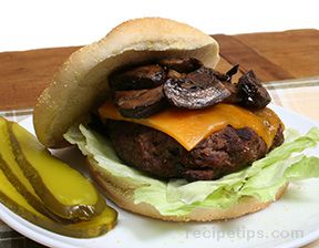 Grilled Mushroom  and Cheese Burger Recipe