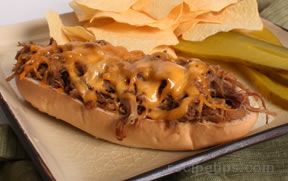 Shredded Beef  and Cheddar Sandwich Recipe