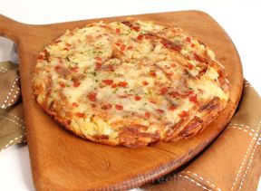 potato pizza with pepperoni and cheese Recipe