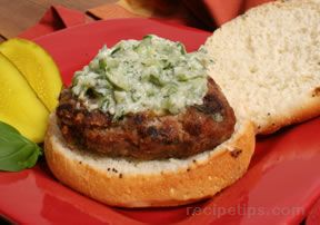 Turkey Burgers with Creamy Cucumber Relish