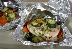 Baked Chicken and Vegetables in Foil