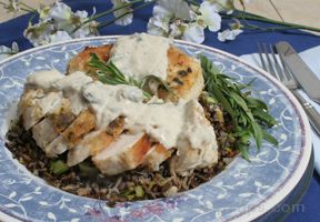 Chicken Breasts with Creamy Tarragon Mushroom Sauce