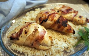 Grilled Bacon-wrapped Chicken Breasts