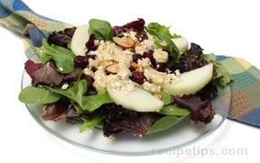 pears cranberries and mixed greens salad Recipe