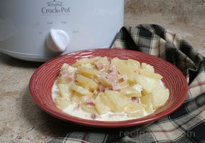 Slow Cooker Creamy Scalloped Potatoes and Ham Recipe