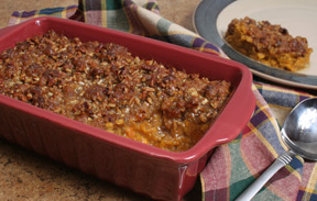 Sweet Potato Casserole with Pecan Topping